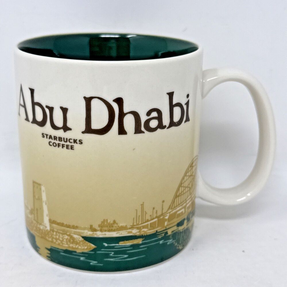 Starbucks Abu Dhabi Global Icon Collector Series Coffee Mug 16 Oz Blue 2014
